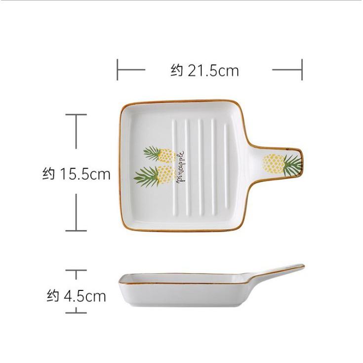 Bộ chén đĩa khay sứ cao cấp Dứa nhiệt đới Decor trang trí bàn ăn