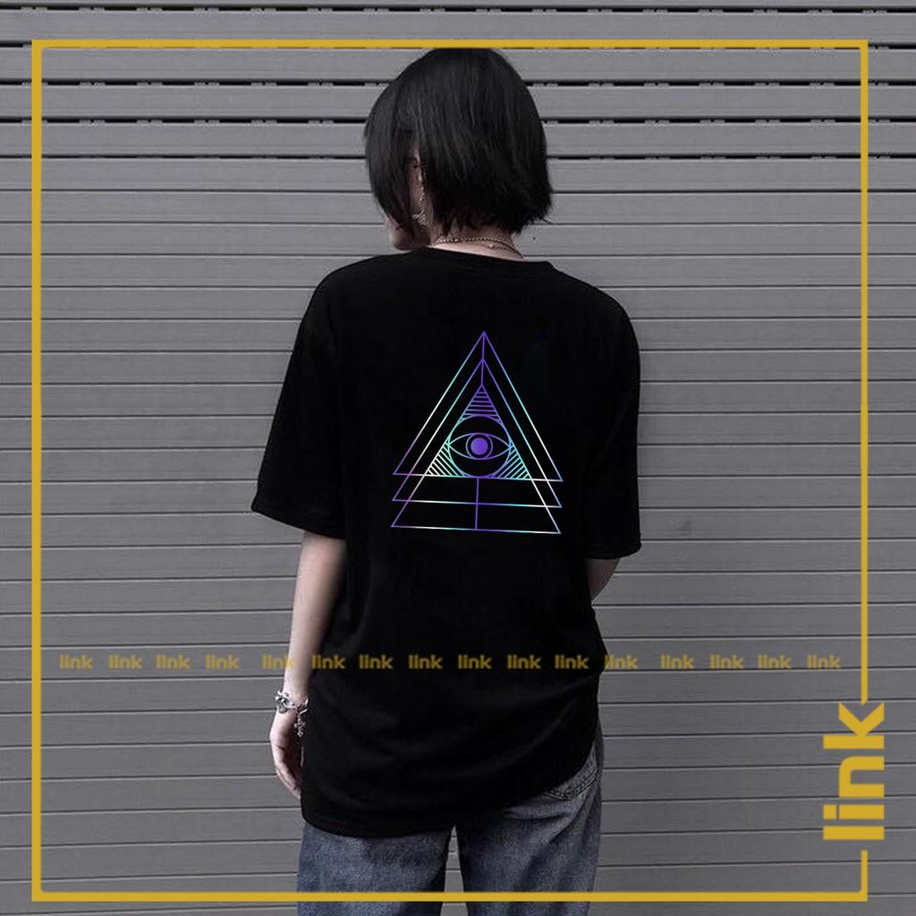 Áo thun unisex phản quang TAM GIÁC sang chảnh tay lỡ