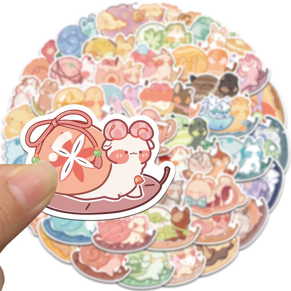 Sticker ốc sên cute dễ thương chibi trang trí mũ bảo hiểm, guitar, ukulele, điện thoại, sổ tay, laptop - Mẫu S9