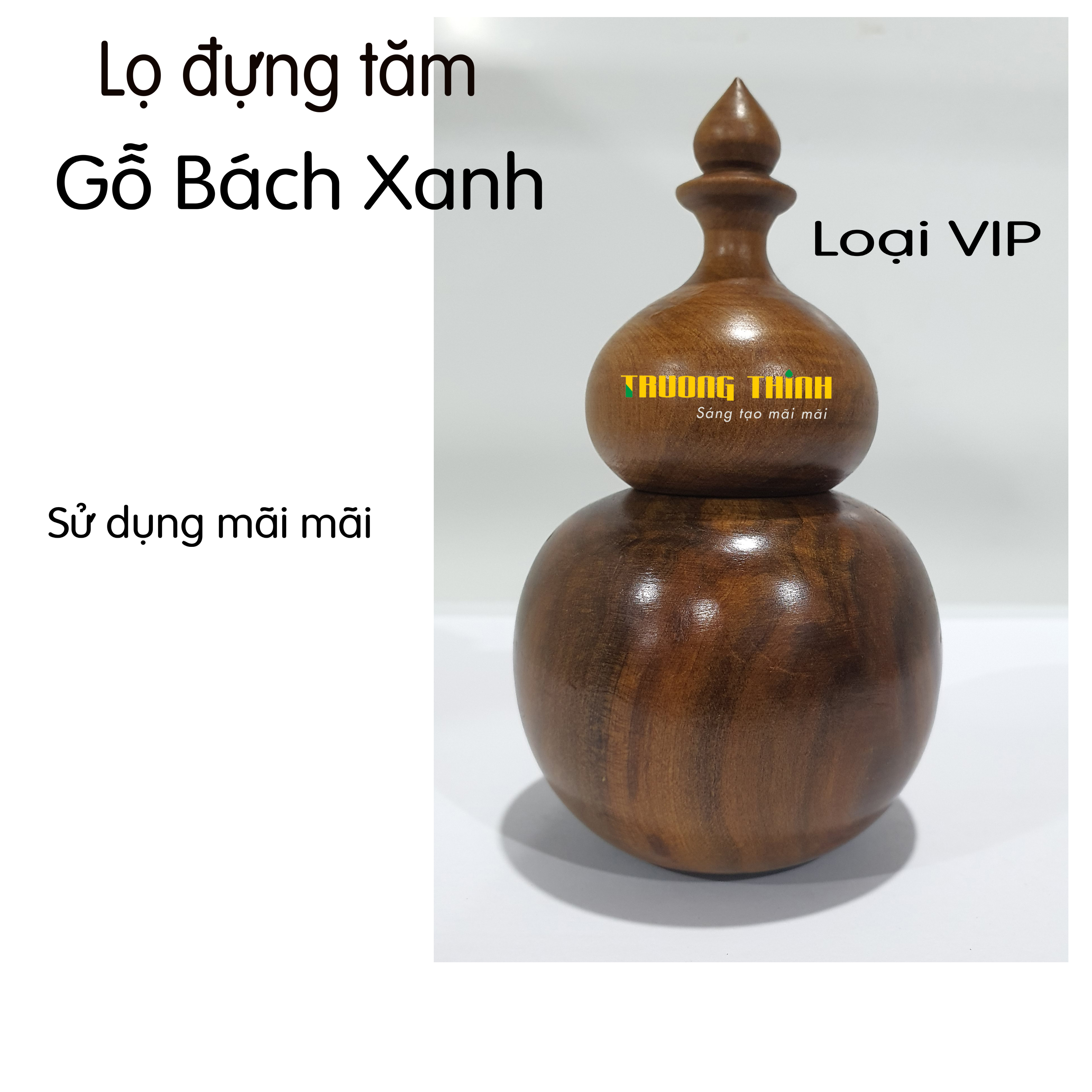 Lọ Đựng Tăm Bằng Gỗ Bách Xanh Cao Cấp Trường Thịnh Tiện Dụng Bền Đẹp Sang Trọng Tiết Kiệm – Hình Hồ Lô.