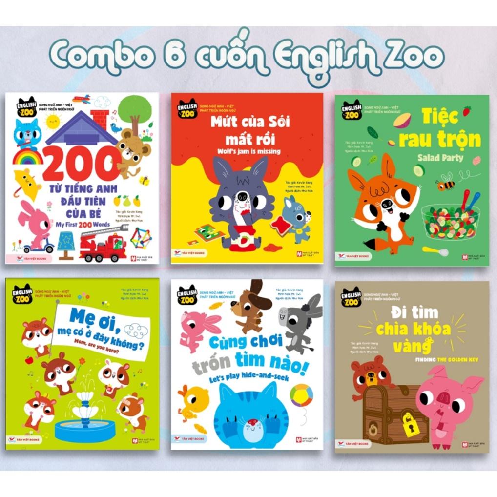 Combo Bộ 6 Cuốn Sách English Zoo Song Ngữ - Bản Quyền