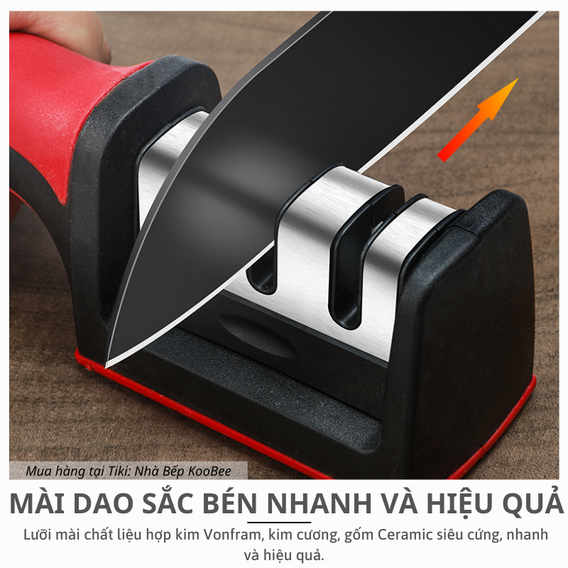 Dụng cụ mài dao kéo 3 rãnh (3 cấp độ) tay cầm tiện lợi - Đồ mài dao siêu bén nhanh và hiệu quả NB53