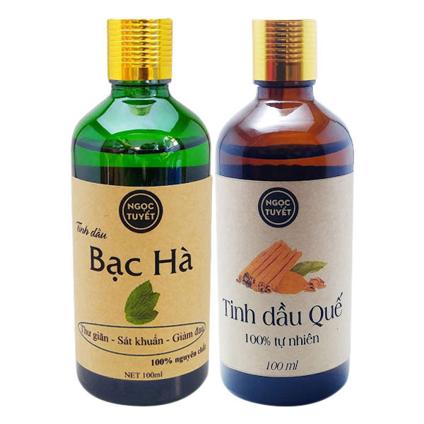 Combo 2 Chai Tinh Dầu Bạc Hà + Tinh Dầu Quế Ngọc Tuyết (100ml x 2)