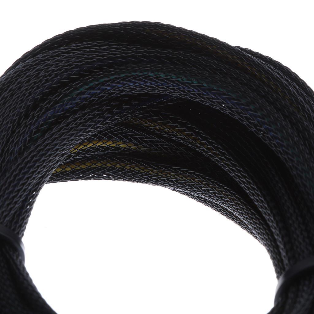 45cm PWM 3/4 pin 6 ways Y Splitter PC Fan Power Cable Cord Black Sleeved