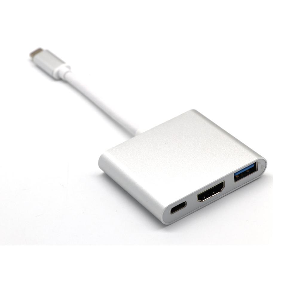 Type C USB 3.1 to USB-C 4K USB3.0 Adapter 3 in 1 Hub for