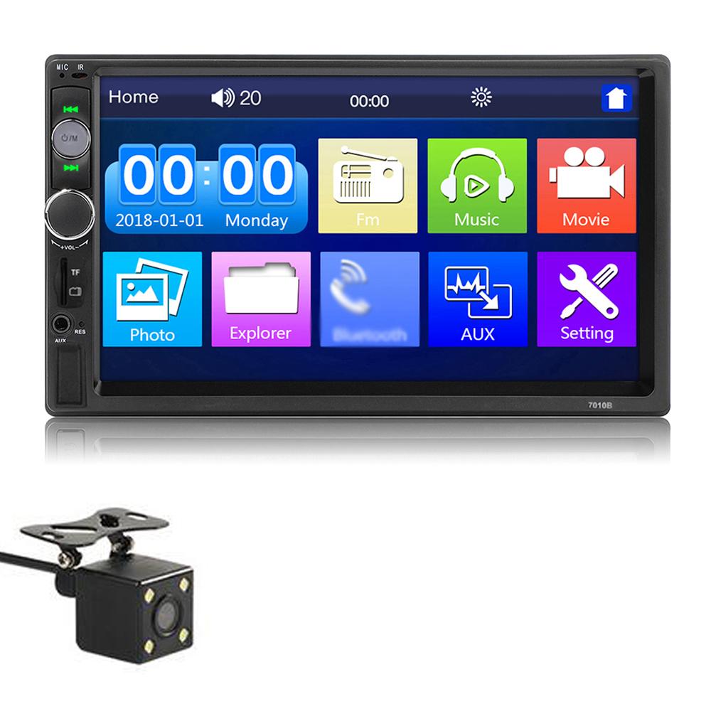 7-inch Double Din Car Stereo Receiver 2 Din Car Radio Autoradio Touchscreen BT MP5 Player with Reversing Camera