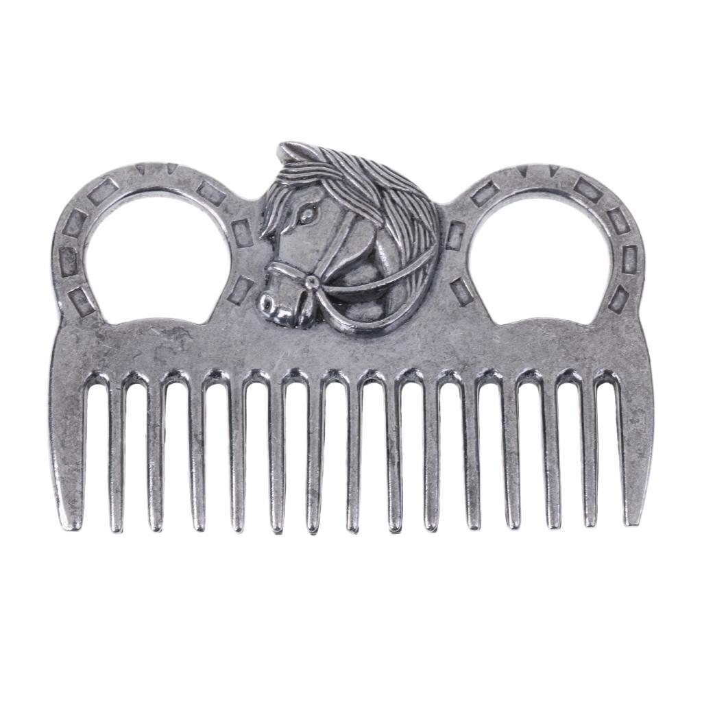 8xStainless Steel Polished Horse Pony Grooming Comb Tool Currycomb Accessory