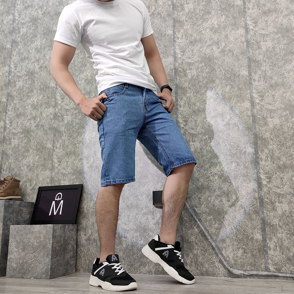 Quần short jean nam MĐ Q391 xanh nhạt