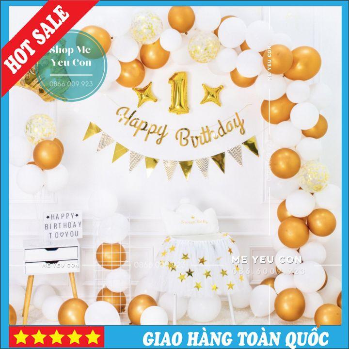 SALE Set Bóng Sinh Nhật Happy Birthday Kèm Đèn Led Và Số Tuổi Nhiều Mẫu