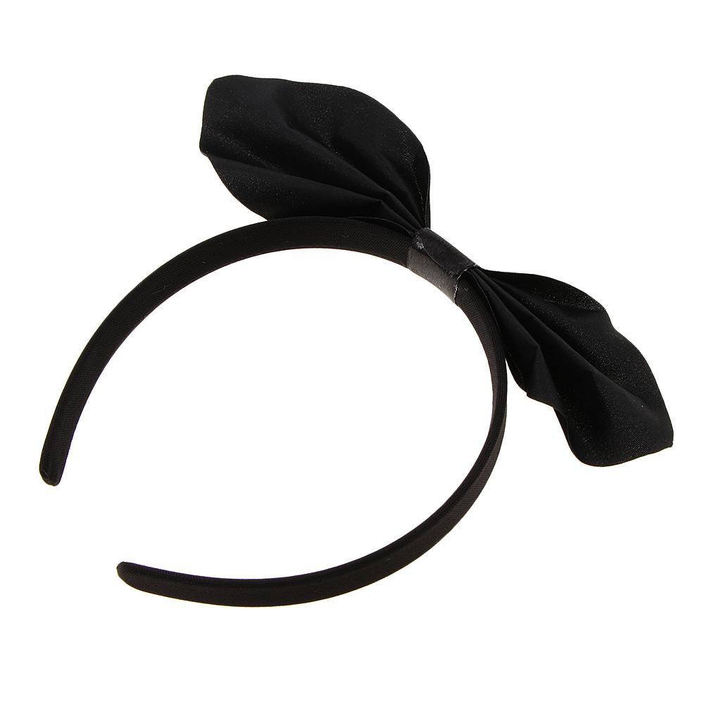 Halloween Party Headband Satin Black Bowknot Hairband Cosplay Costume Props