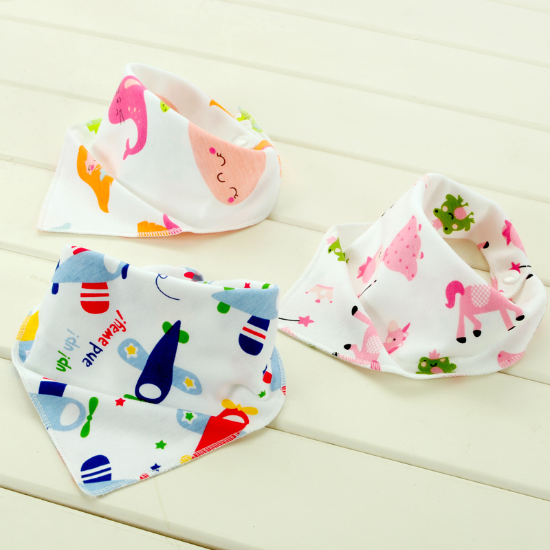 Combo 3 Khăn Yếm Tam Giác Có Cúc Bấm Cho Bé Giữ Ấm Cổ