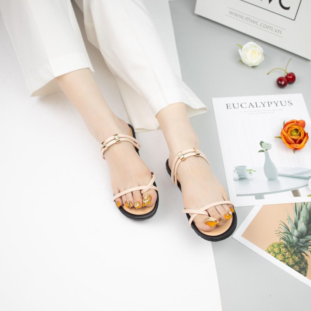 Giày sandal nữ MWC sandal xỏ ngón đế bệt dây mảnh thời trang cá tính NUSD- 2728