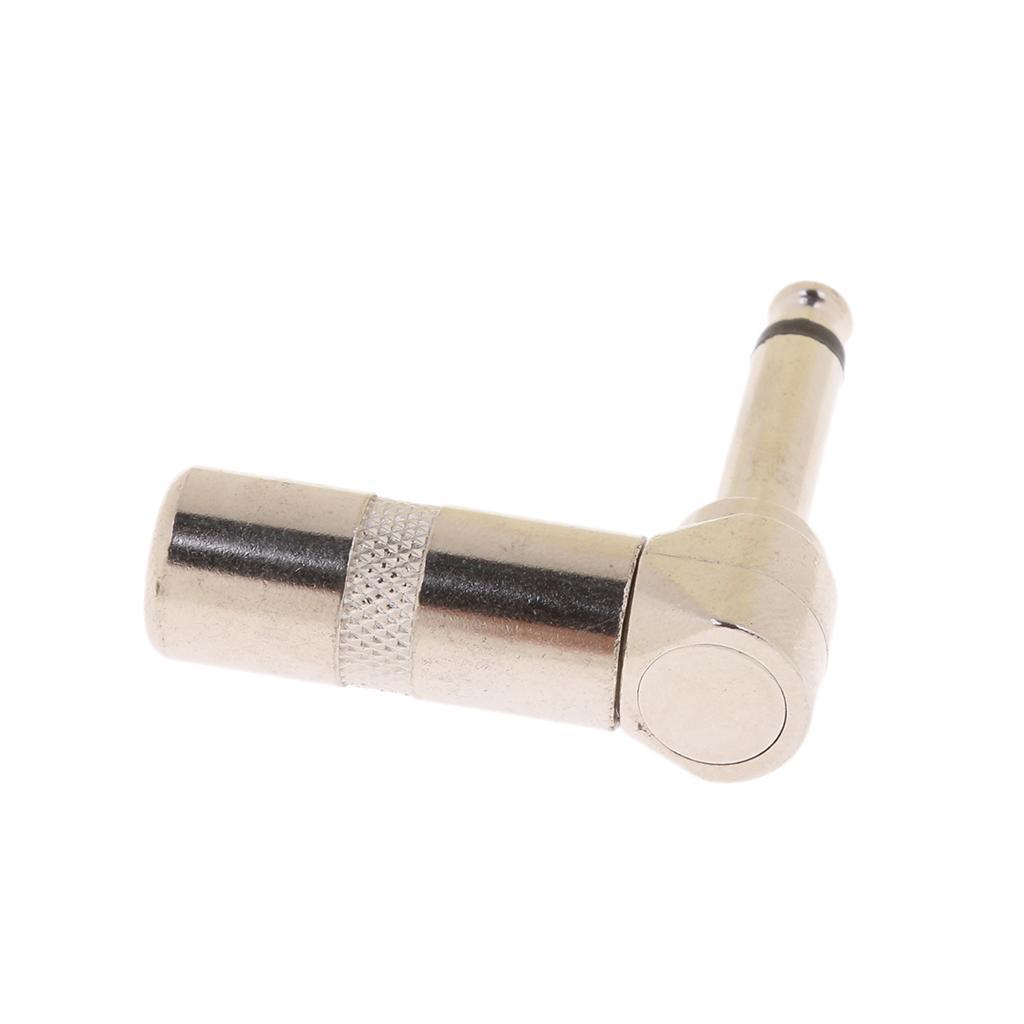 3-4pack 2 Pieces Mono Jack to Right Angled 90 Degree 6.35mm Welding Jack Plug