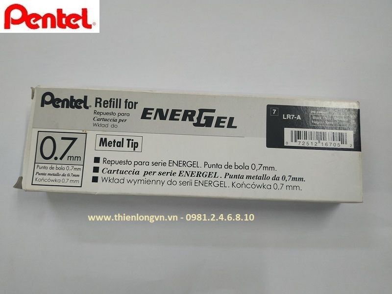 Hộp 12 Ruột bút nước energel Pentel LR7 màu đen 0.7mm