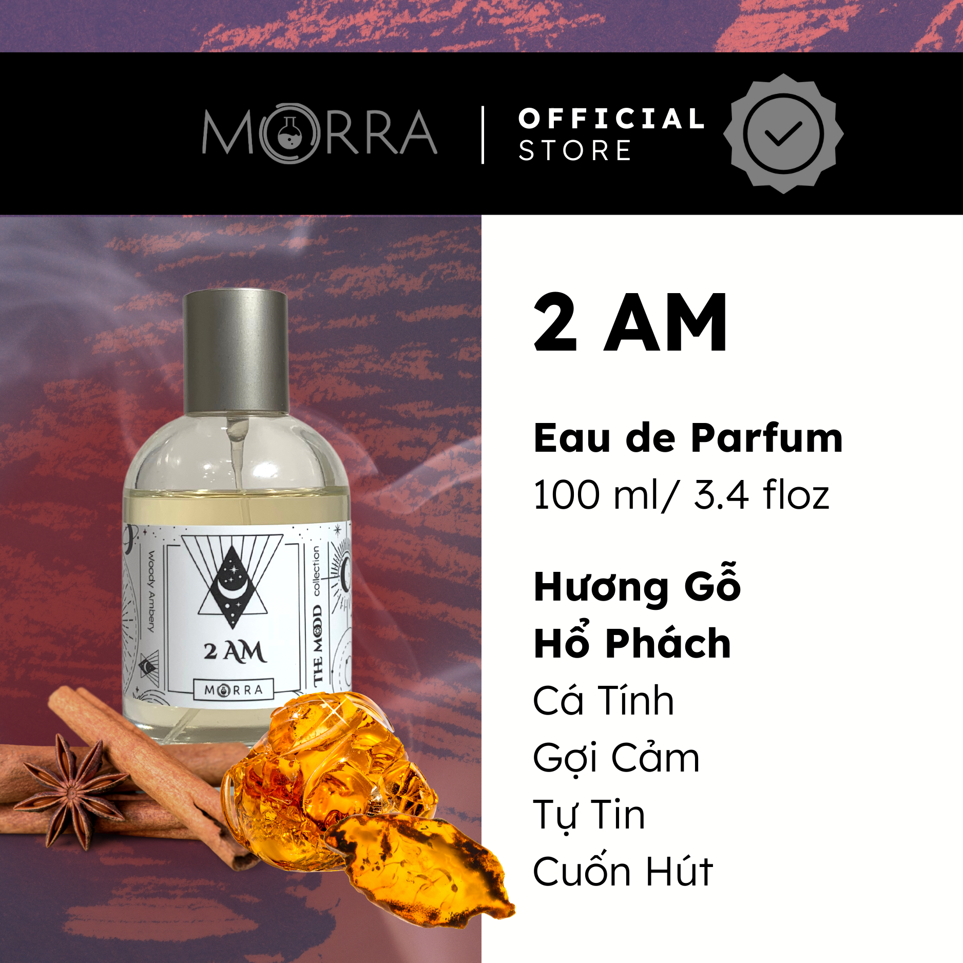 Nước Hoa Nam Nữ Morra 2AM Hương Gỗ Cá Tính Gợi Cảm  Lưu Hương Lâu 6h - 8h Dung tích 100ml