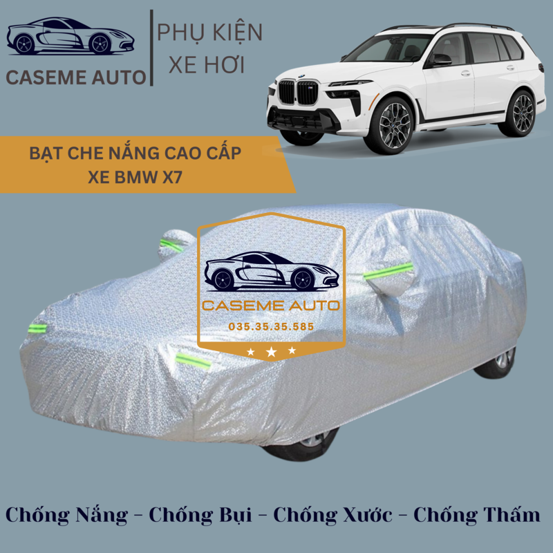 [BMW X7] Bạt phủ xe ô tô tráng nhôm cao cấp dành cho xe BMW X7 , 3 lớp chống nóng, chống thấm, chống bụi - Hàng Chính Hãng