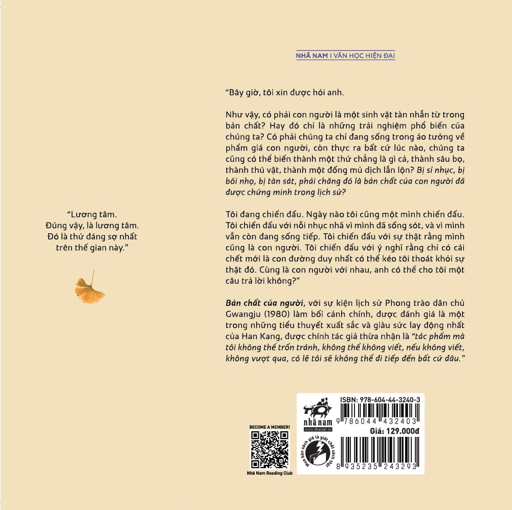 Bản Chất Của Người (Tái Bản 2024) - Han Kang