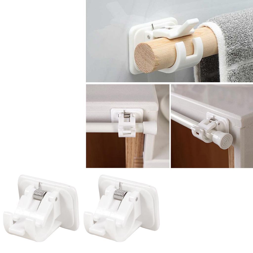 4/6/8/10xAdjustable Rod Bracket Holders wall Curtain Hanging Rod Clips