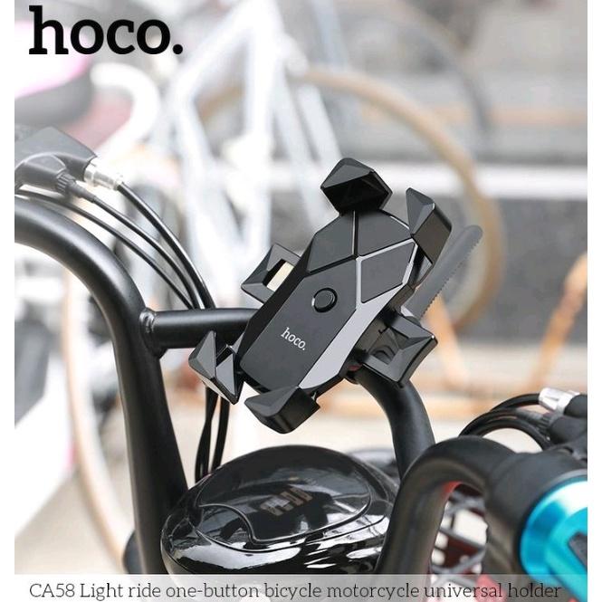 Giá đỡ điện thoại trên xe máy HOCO CA58  Xoay 360 độ 4 góc 2 gọng gắn chân gương, ghi đông xe Chống rung - Hàng Chính Hãng
