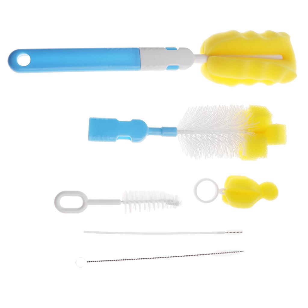 6 in 1 Bottle Brush Cleaner Kit, Cleaning Brush Set  Blue