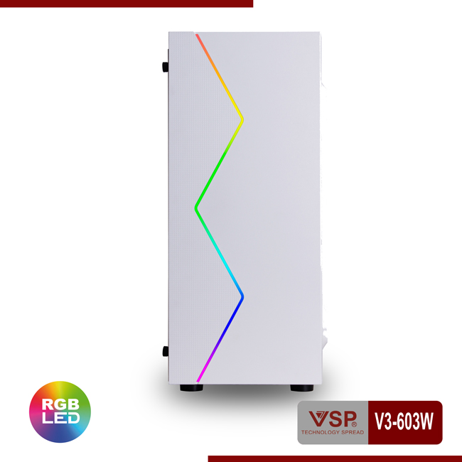 Vỏ Case Máy Tính VSP V3-603W White (Màu Trắng) - Hàng Chính Hãng