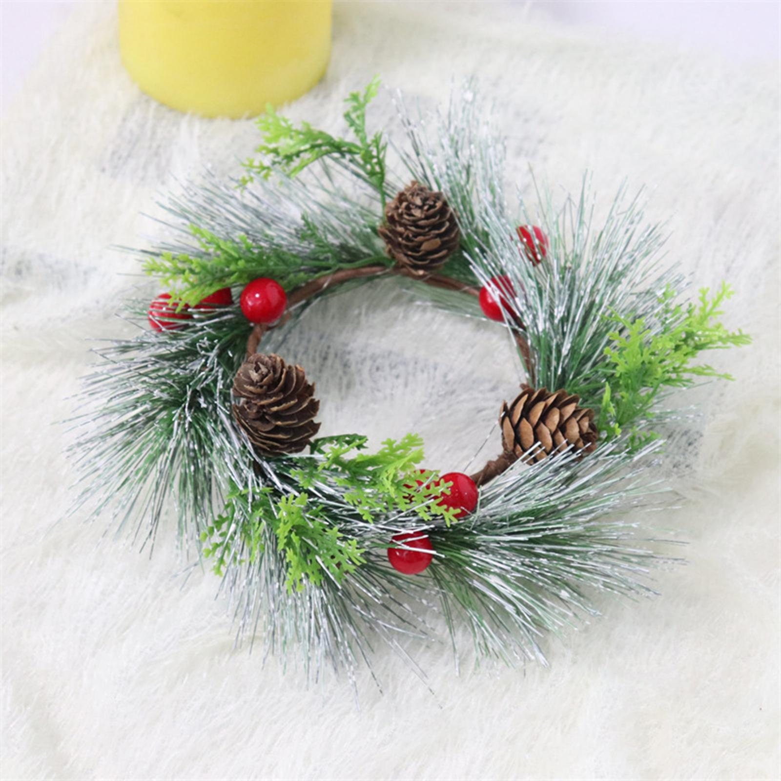 Candle Rings Mini Wreaths Simulation Wreaths Bar Greenery Candle Rings Decor