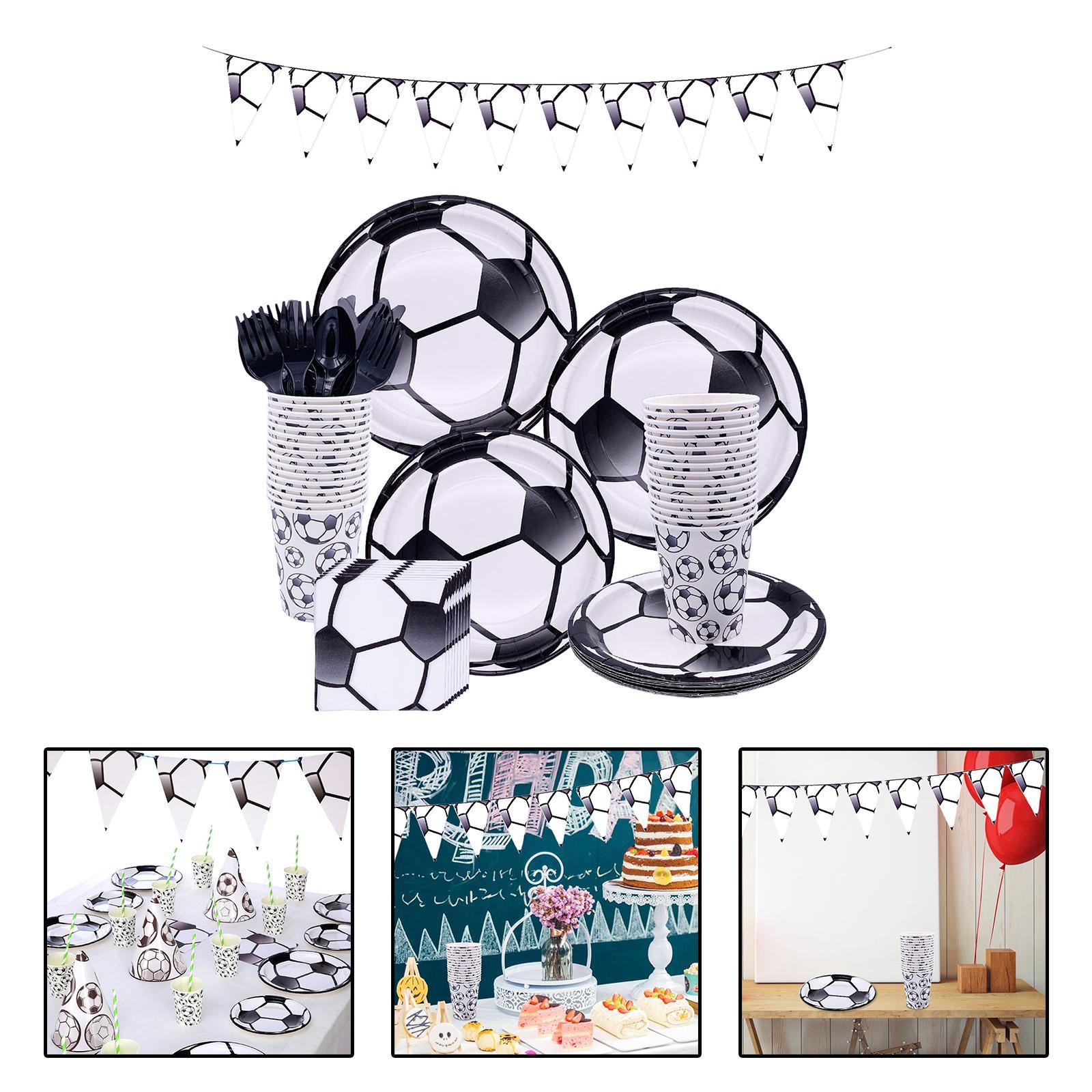 Paper Party Tableware Set Football Theme for Graduation Birthday