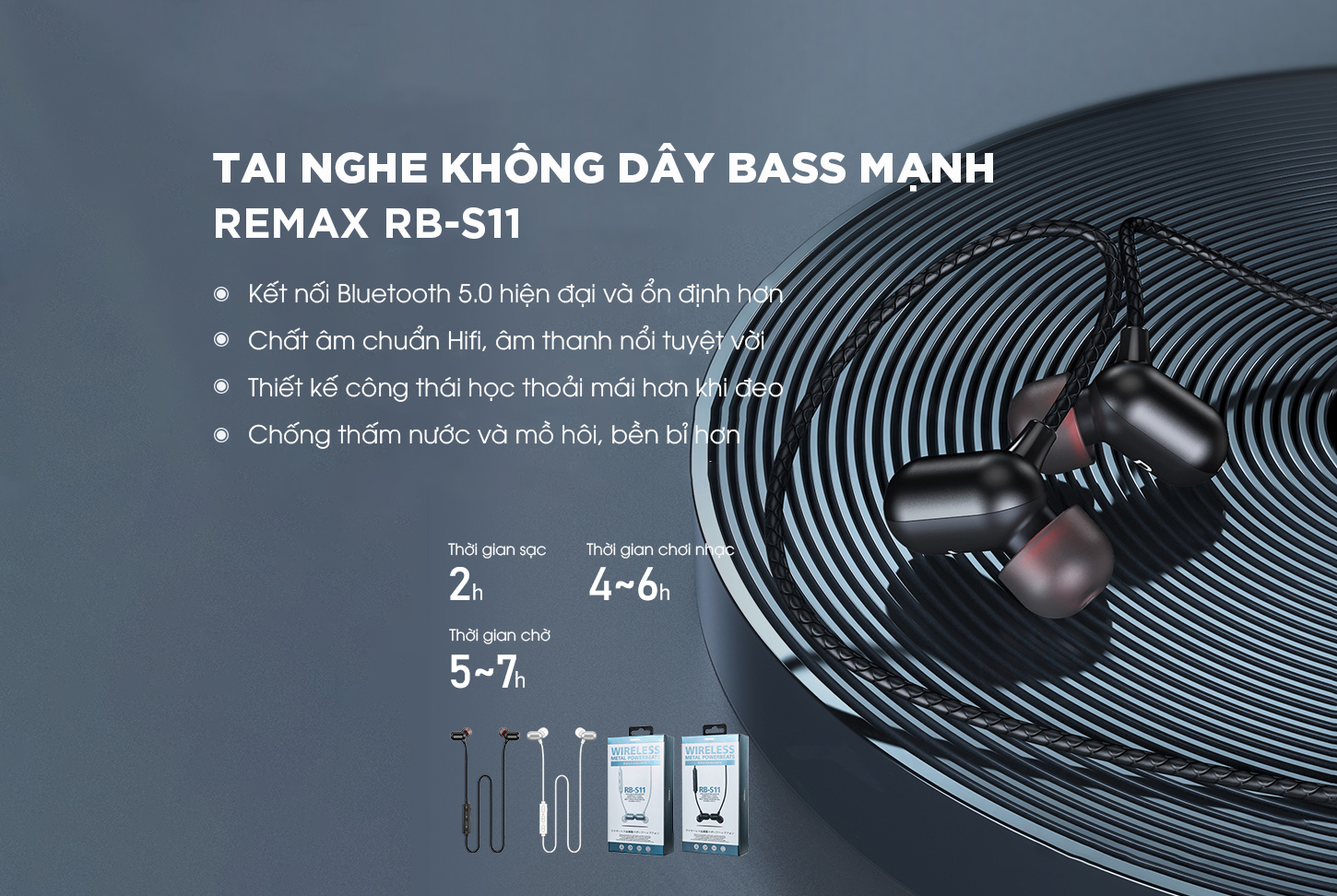 Tai nghe Bluetooth không dây Remax RB-S11 - Hàng chính hãng