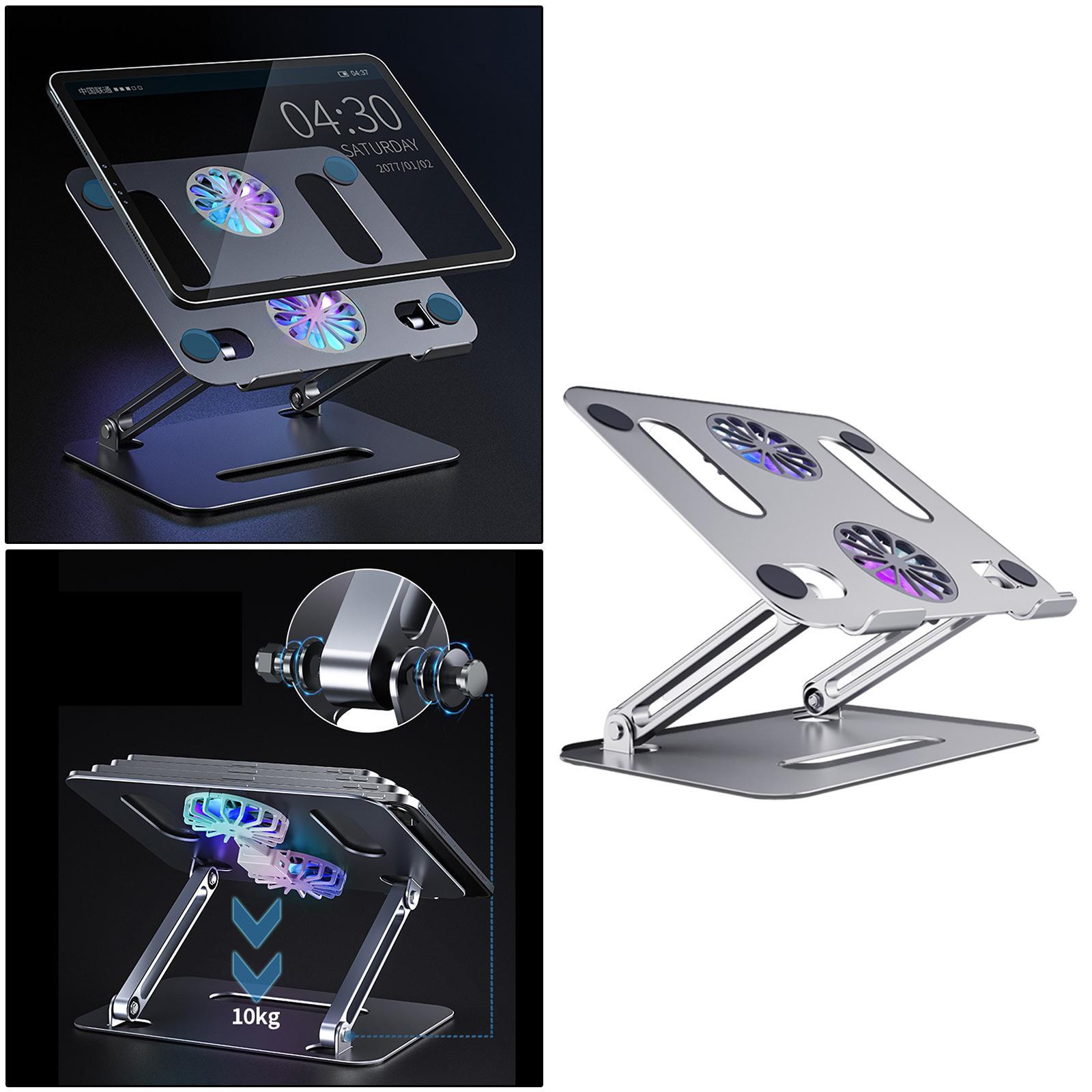 Adjustable Metal Laptop Stand Reading Holder Riser with Cooling Fan