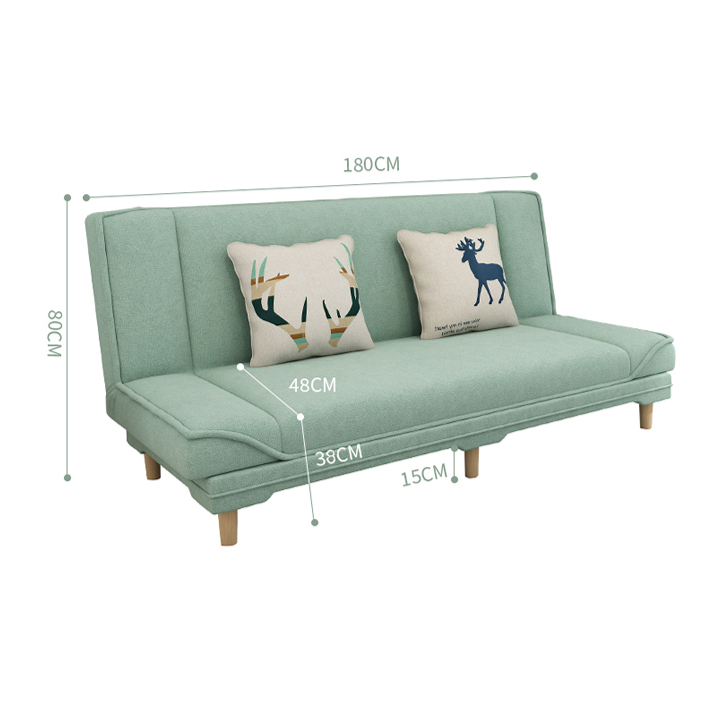 Giường sofa Bắc Âu 1m8*0.97m tặng kèm 2 gối, Ghế sofa chuyển đổi thành giường cao cấp , Ghế sofa 2 trong 1 thông minh tiết kiệm không gian