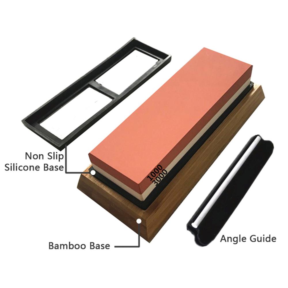 Đá Mài 400/1000 3000/8000 Grit Dành Cho Mọi Lưỡi Dao, Với Dụng Cụ Mài Đế Chống Trượt Và Dẫn Hướng Góc