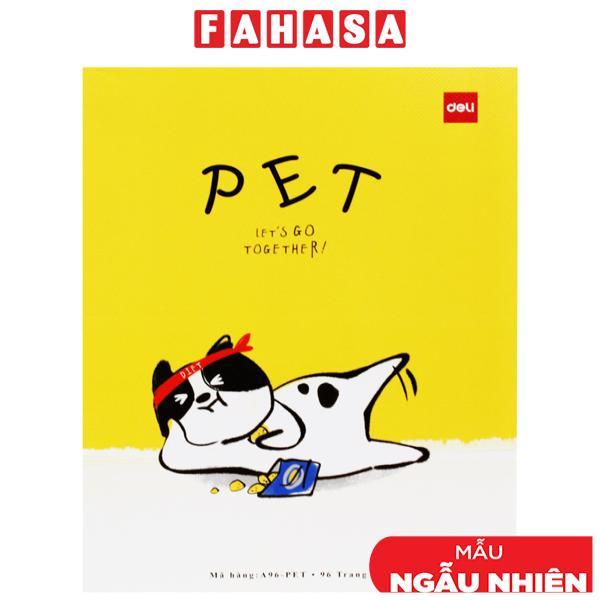 Tập Học Sinh - 4 Ô Ly Vuông - 96 Trang 120gsm - Deli CNA96-PET (Mẫu Bìa Giao Ngẫu Nhiên)