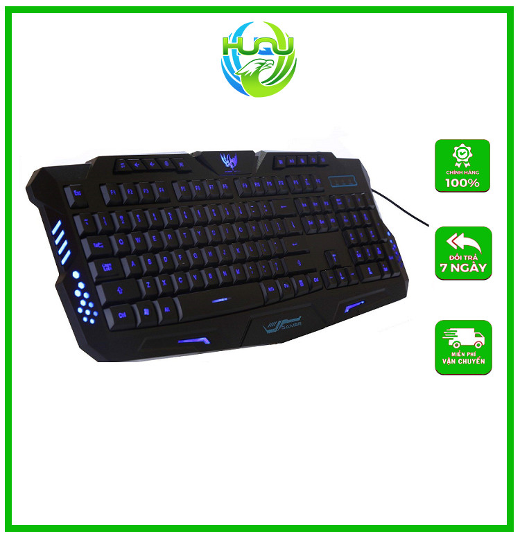 Bàn Phím Chơi Game Huqu HQ-M200 - Đèn Led 3 Màu-Hàng Chính Hãng