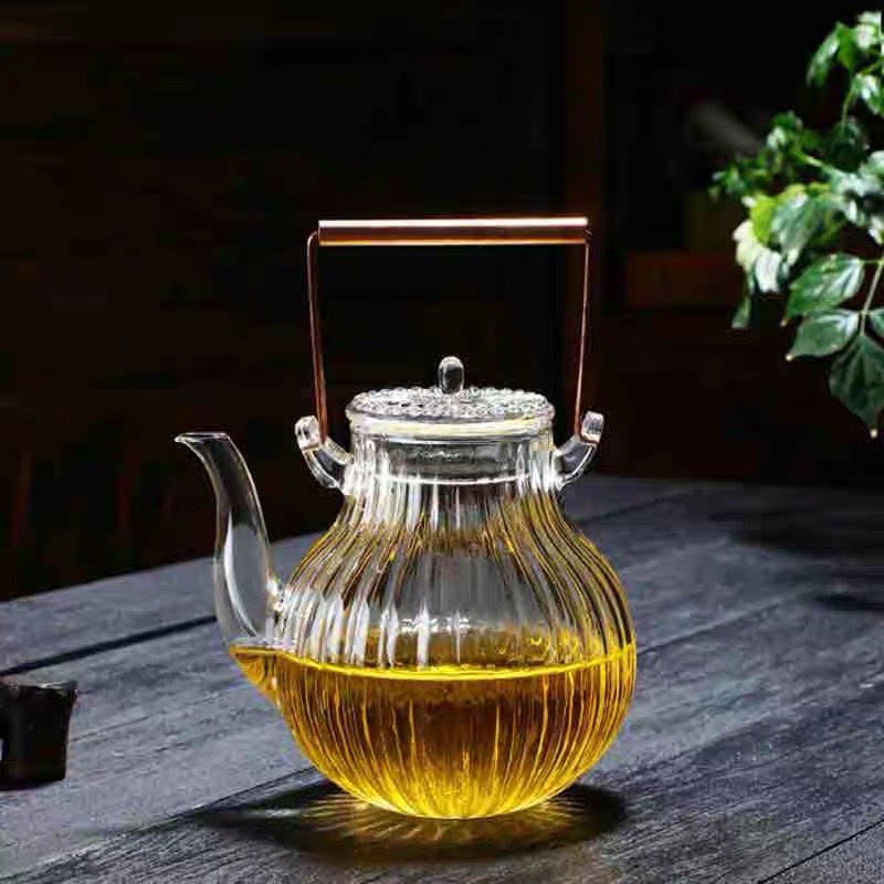 Ấm pha trà thuỷ tinh dáng bầu chịu nhiệt - BDC09
