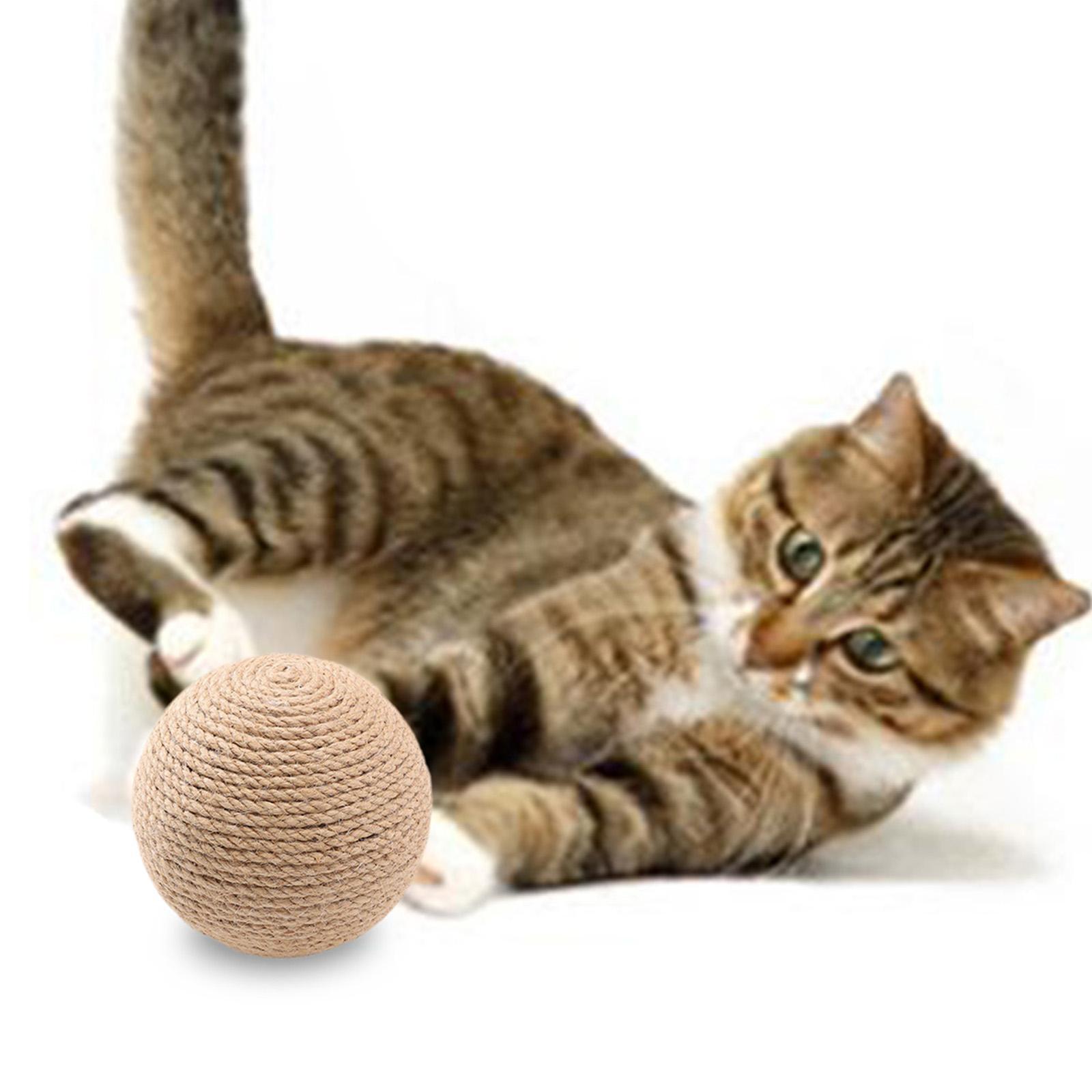 Cat Scratching Ball Sisal Rope Funny Wear Resistant Exercise Stable Grind Claw Cat Scratcher Ball Kitten Interactive Toy