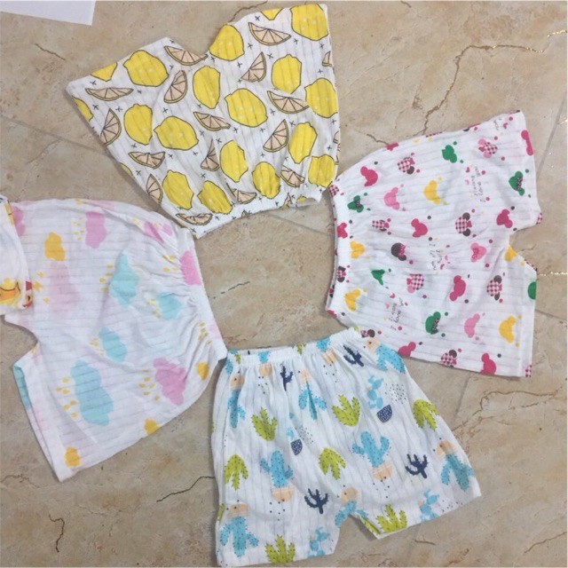 Set 10 quần đùi cotton giấy cotton mỏng mát cho bé diện mùa hè