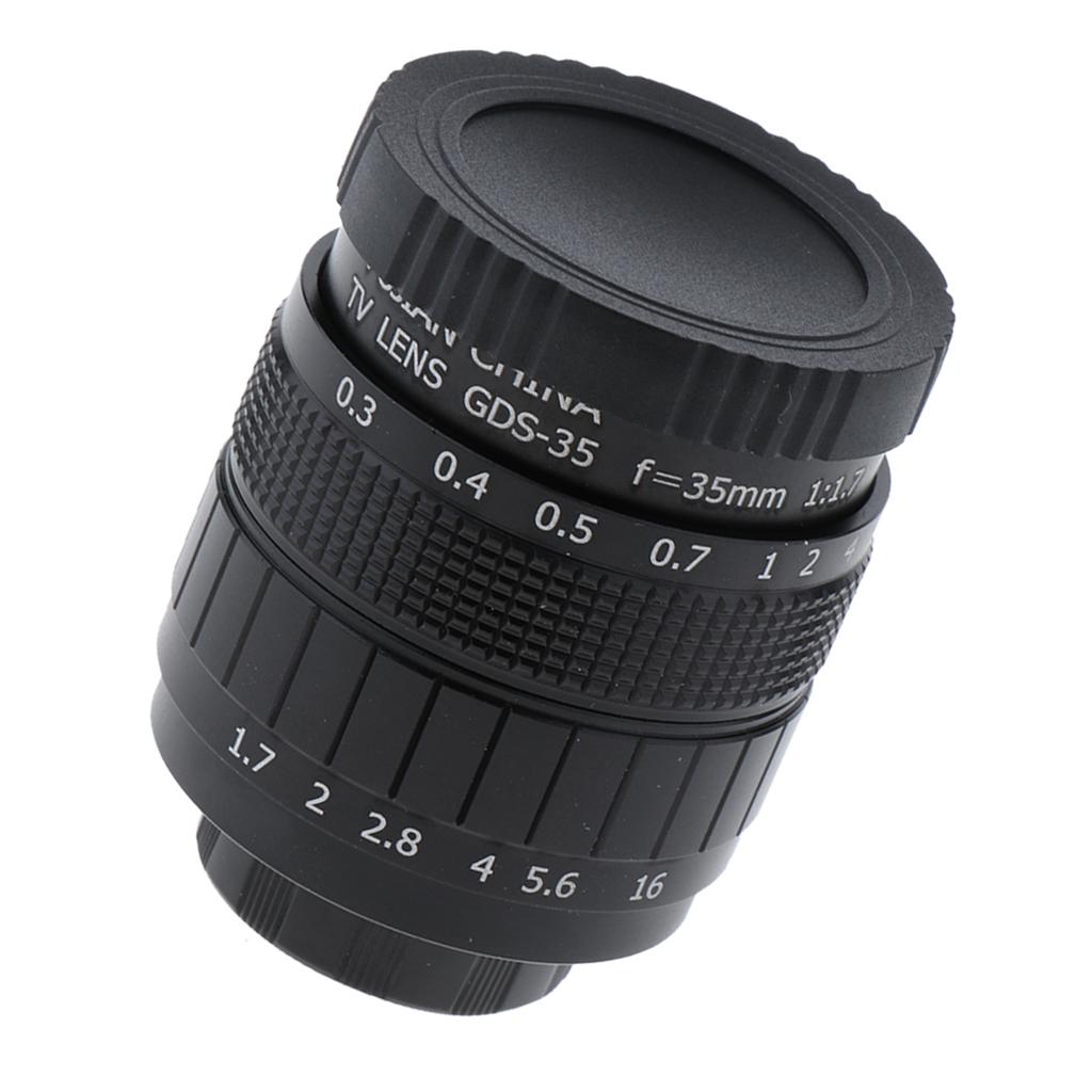 35mm f/1.7 C Mount TV Lens for Mirrorless Camera, Manual Focusing Fixed