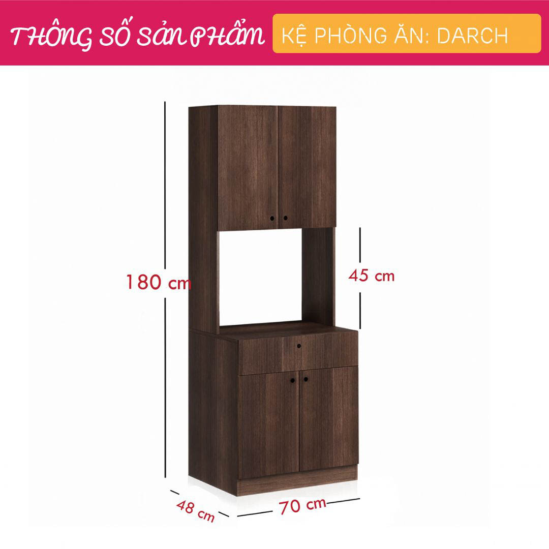 Tủ phòng ăn gỗ hiện đại SMLIFE Darch  | Gỗ MDF dày 17mm chống ẩm | D70xR48xC180cm