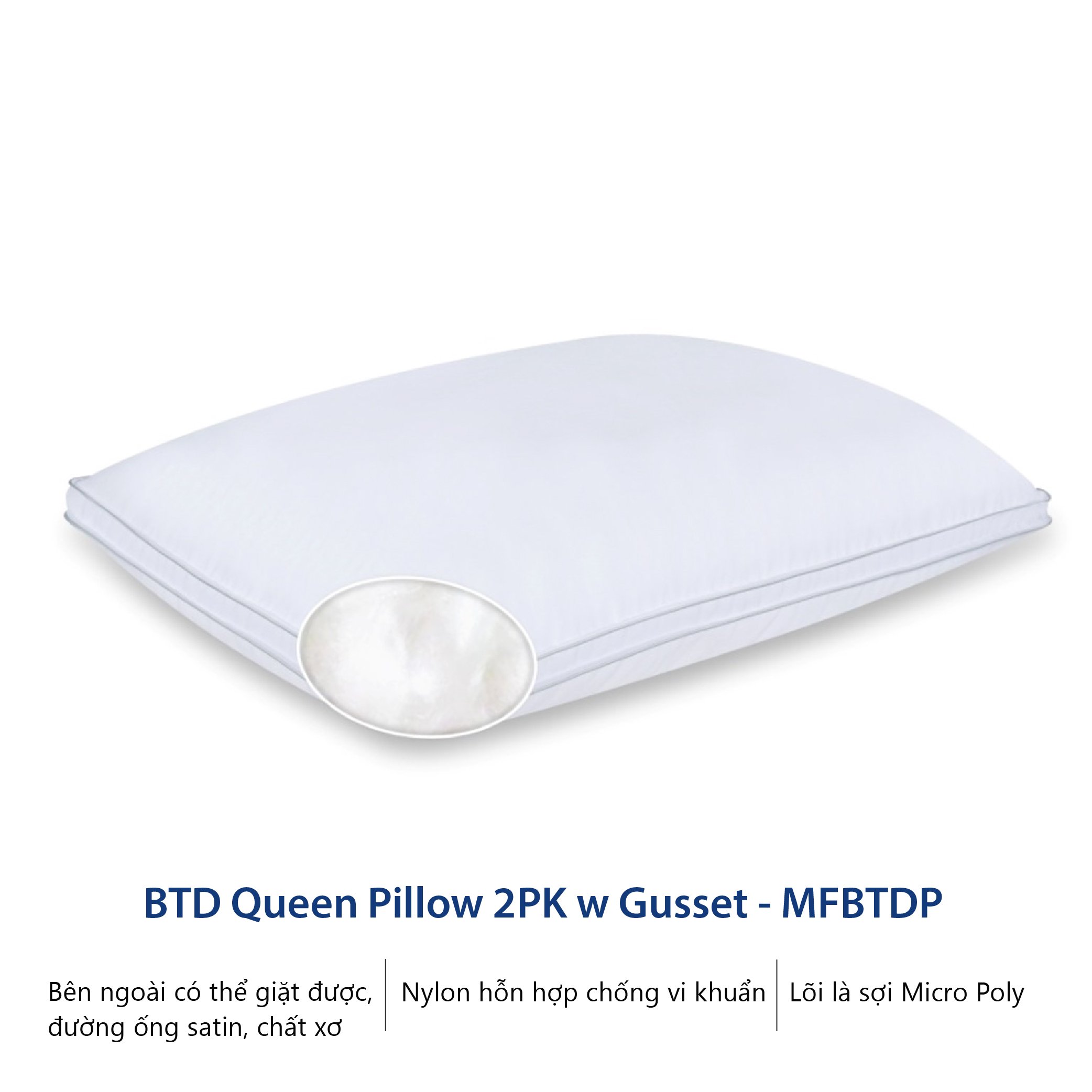Gối Brookstone BTD Queen Pillow 2PK GUS
