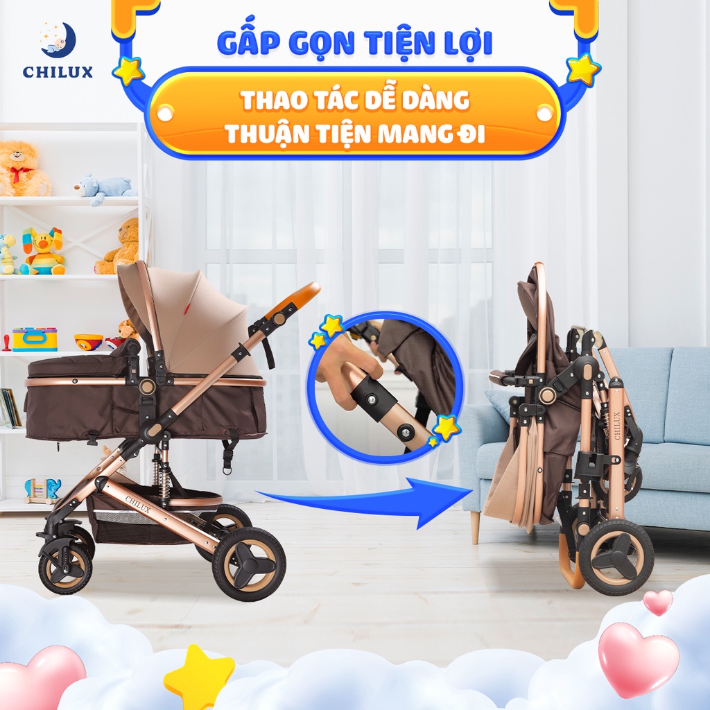 Xe đẩy cho bé Chilux - 9 tính năng nổi bật - Đảm bảo chất lượng