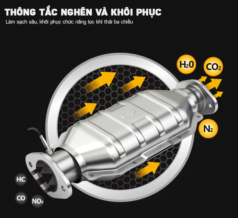 Dung Dịch Vệ Sinh Hệ Thống Xúc Tác Khí Thải Dành Cho Xe Ô Tô Động Cơ Xăng 355ml-Hàng Nhập Khẩu