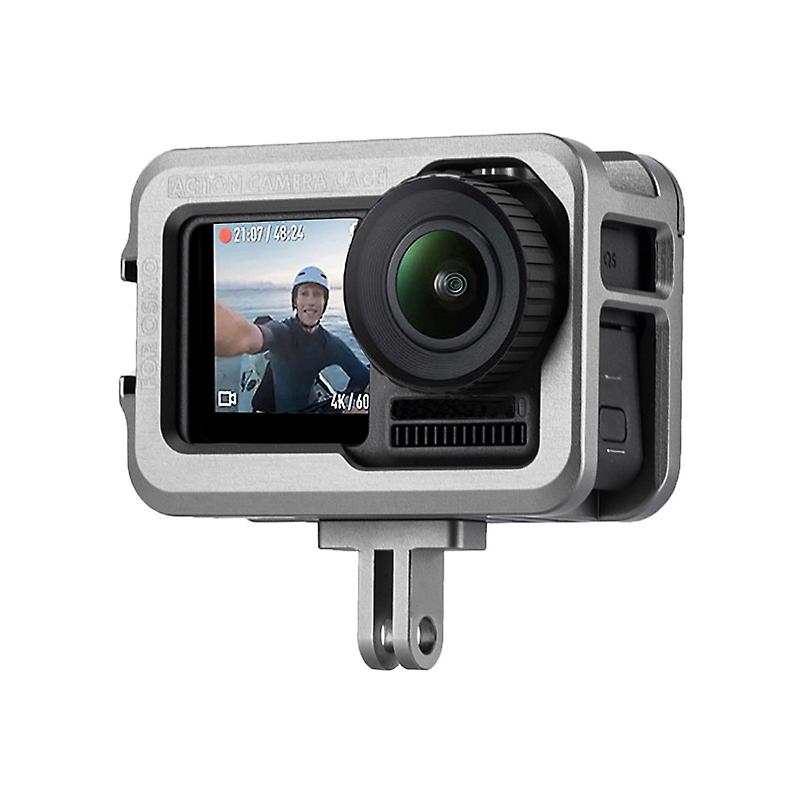 Lồng Vlog hợp kim Aluminum cho DJI OSMO Hành động 1 Camera Video Cage Khung bảo vệ Vỏ vỏ với giá treo giày lạnh kép