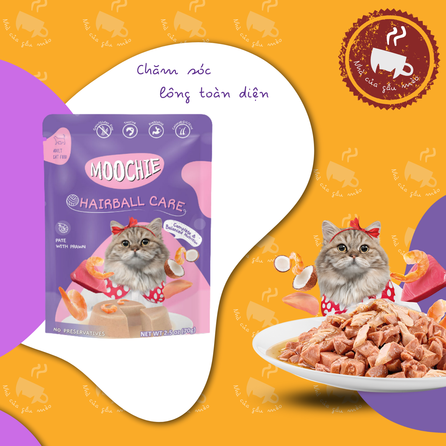 Thức ăn ướt cho mèo/Pate Moochie Dành Cho Mèo - Gói 70g