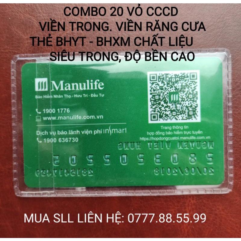 Vỏ thẻ căn cước công dân, vỏ bọc bằng lái xe Pet, vỏ BHXM-BHYT Nhựa PvC Siêu Trong Suốt, Siêu Dẻo Có Nắp