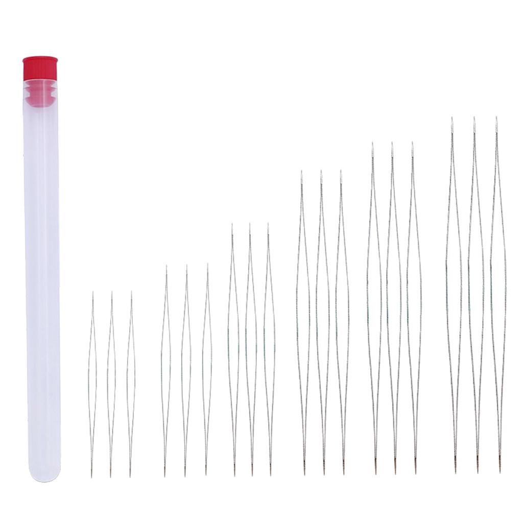 19 Miếng / Bộ Kim Xỏ Chỉ để đính Hạt Với Phụ Kiện Mắt To