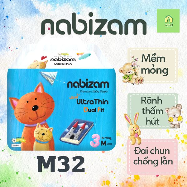 Tã/ Bỉm quần Nabizam nội địa Hàn M32 miếng