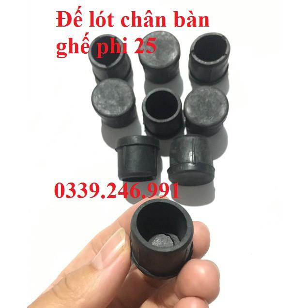 5 chiếc  phi 25_bịt trong núm, chân đế, chụp cao su bọc chân bàn ghế, ống  hộp