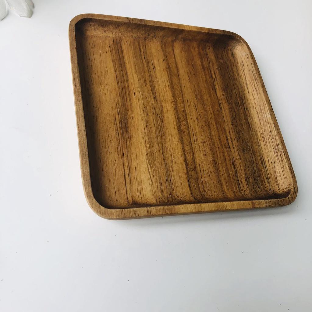 Đĩa Gỗ Mini Vuông 13.5 cm, Đĩa Đựng Hoa Quả, Bánh Ngọt, Đồ Tráng Miệng, Phụ Kiện Bàn Tiệc, Chụp Ảnh Trang Trí Dễ Thương