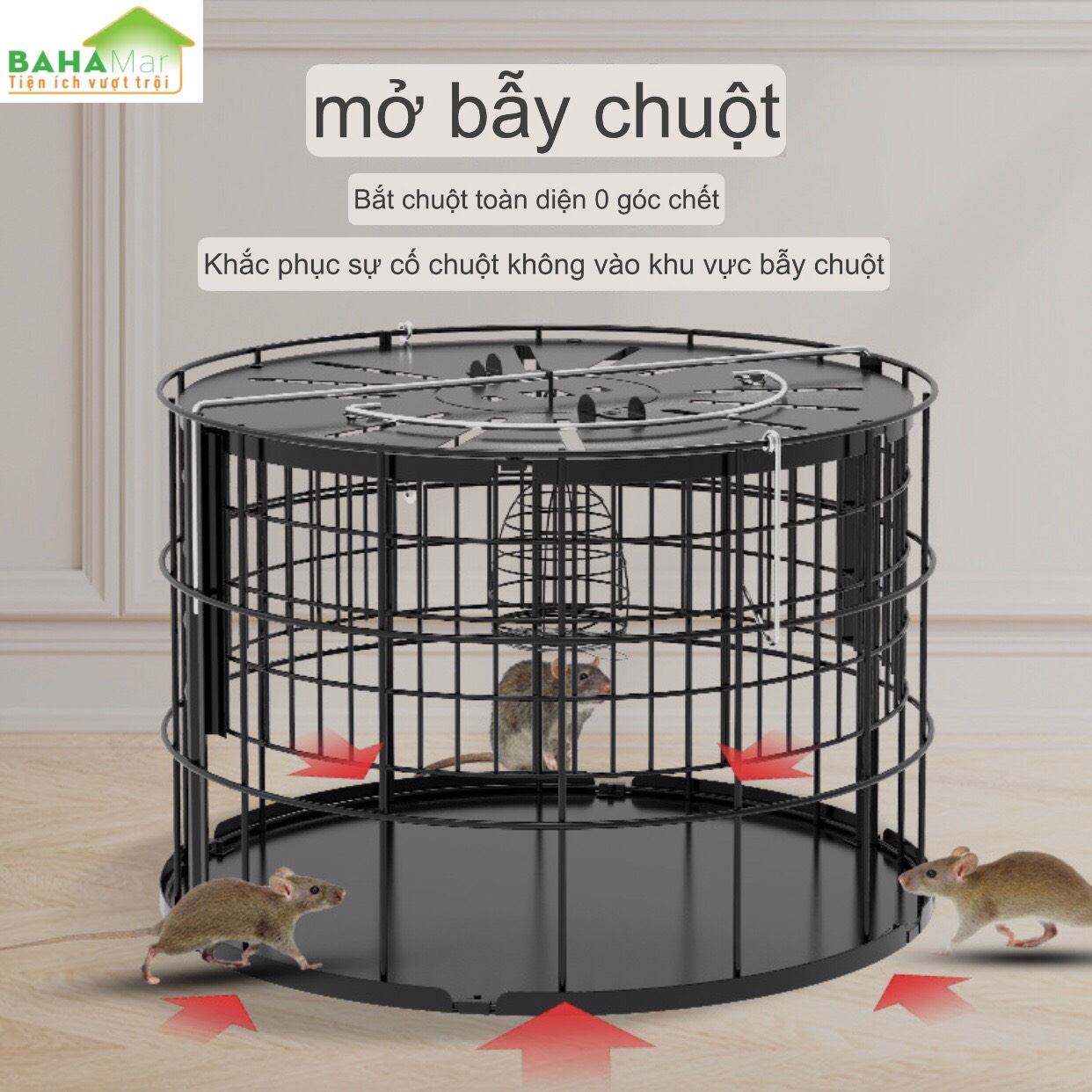 BẪY CHUỘT TỰ ĐỘNG KIỂU LỒNG CHIM, BẮT CHUỘT TOÀN DIỆN KHÔNG GÓC CHẾT "BAHAMAR"  được cải thiện rất nhiều để loại bỏ sự rắc rối của những con chuột quá nhỏ trong lồng