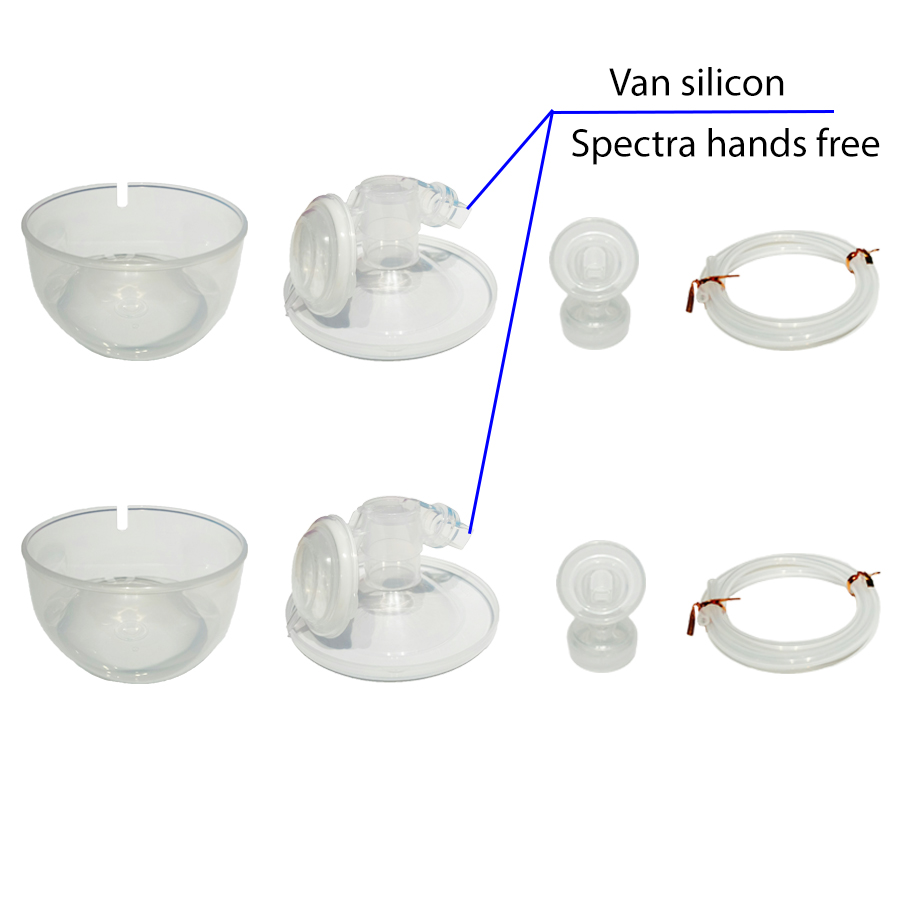 Combo 02 Van  Silicon Cup Hút Sữa Spectra Handsfree